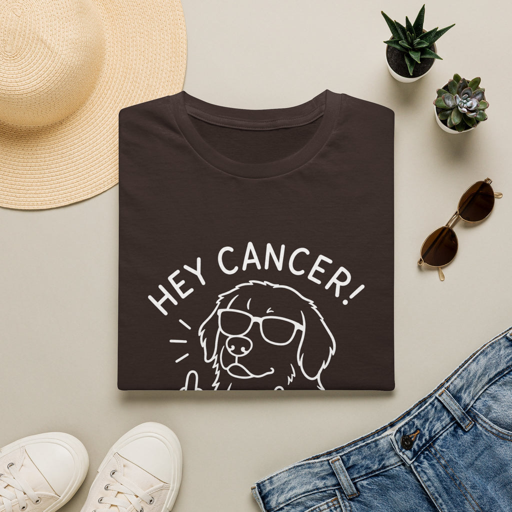 Hey Cancer! Dog Graphic T-Shirt — Cheeky Cancer Survivor Support Tee