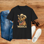 'Merica Dog T-Shirt — Patriotic Cowboy Golden Retriever Tee