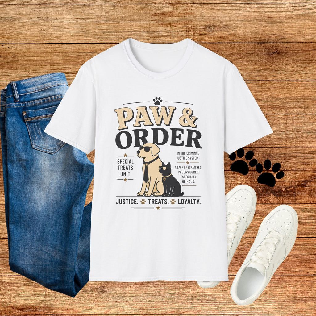Paw & Order Dog T-Shirt — Funny Canine Pun Tee for Dog Lovers