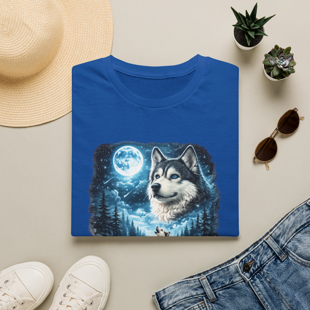 Wolf Moon T-Shirt — Majestic Husky Forest Night Tee