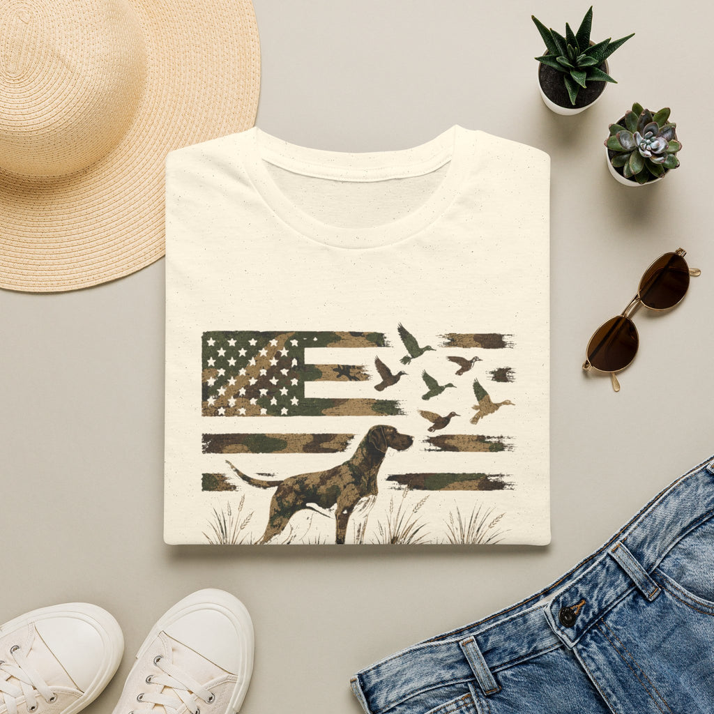 Duck Hunting American Flag T-Shirt — Local Southern Boy Retriever Design