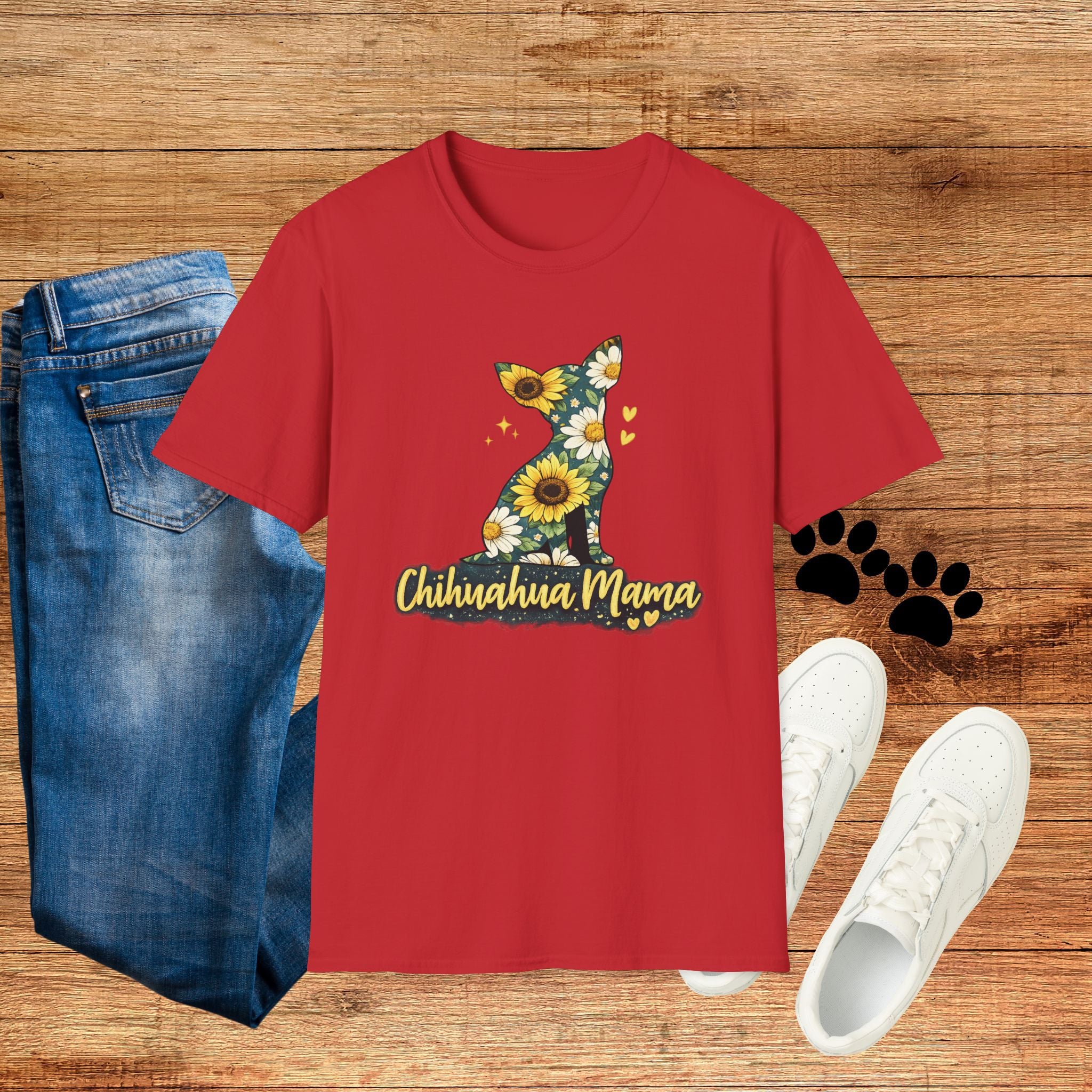 Sunflower Chihuahua Mama T-Shirt