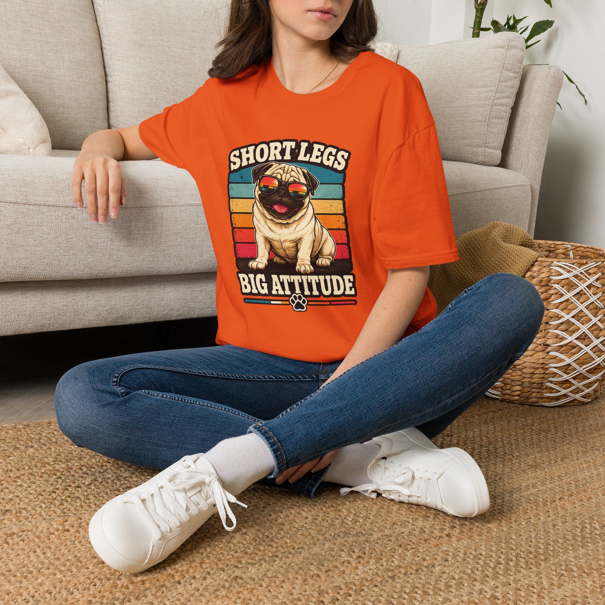 Pug T-Shirt — Short Legs, Big Attitude Retro Dog Tee