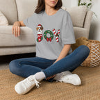 Christmas Joy Dog T-Shirt — Cute Puppy in Stocking & Candy Cane Holiday Tee