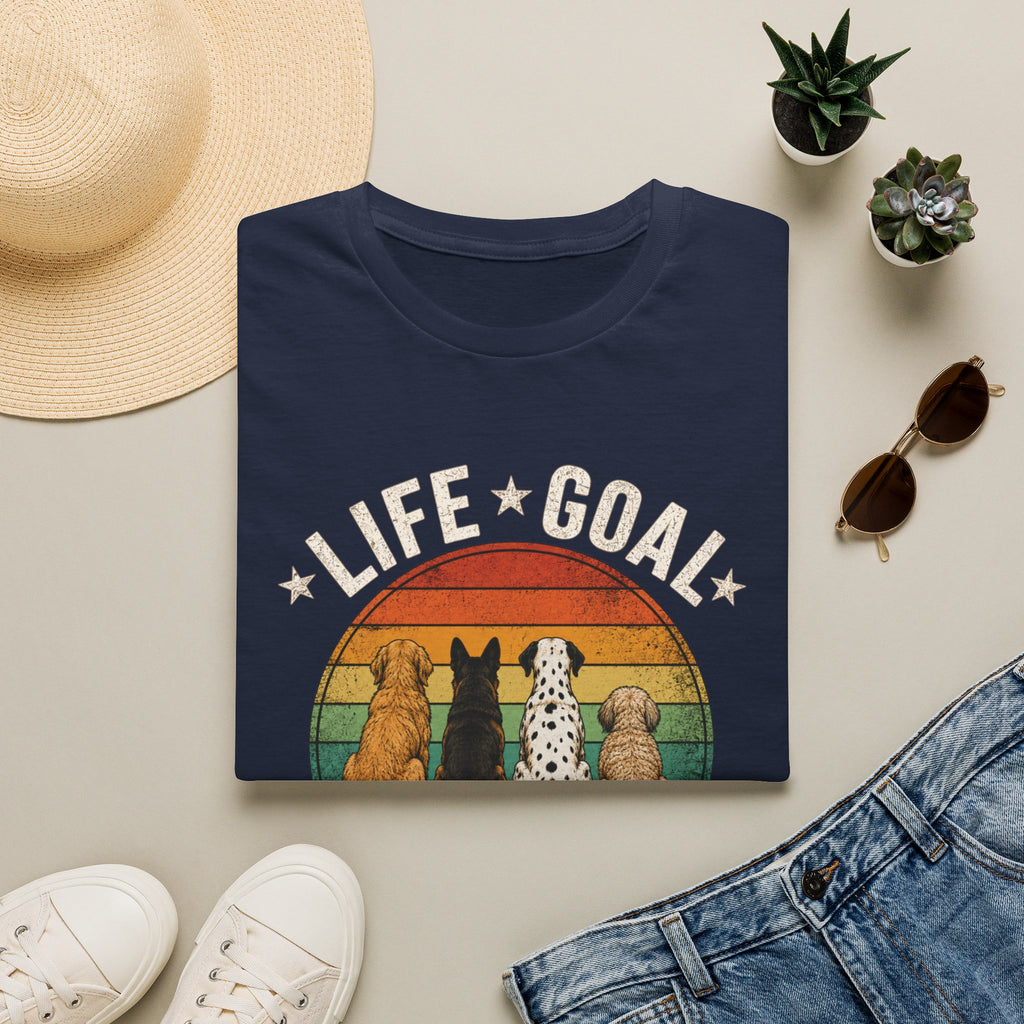 Life Goal: Pet All the Dogs Retro Rainbow Dog Lover Tee