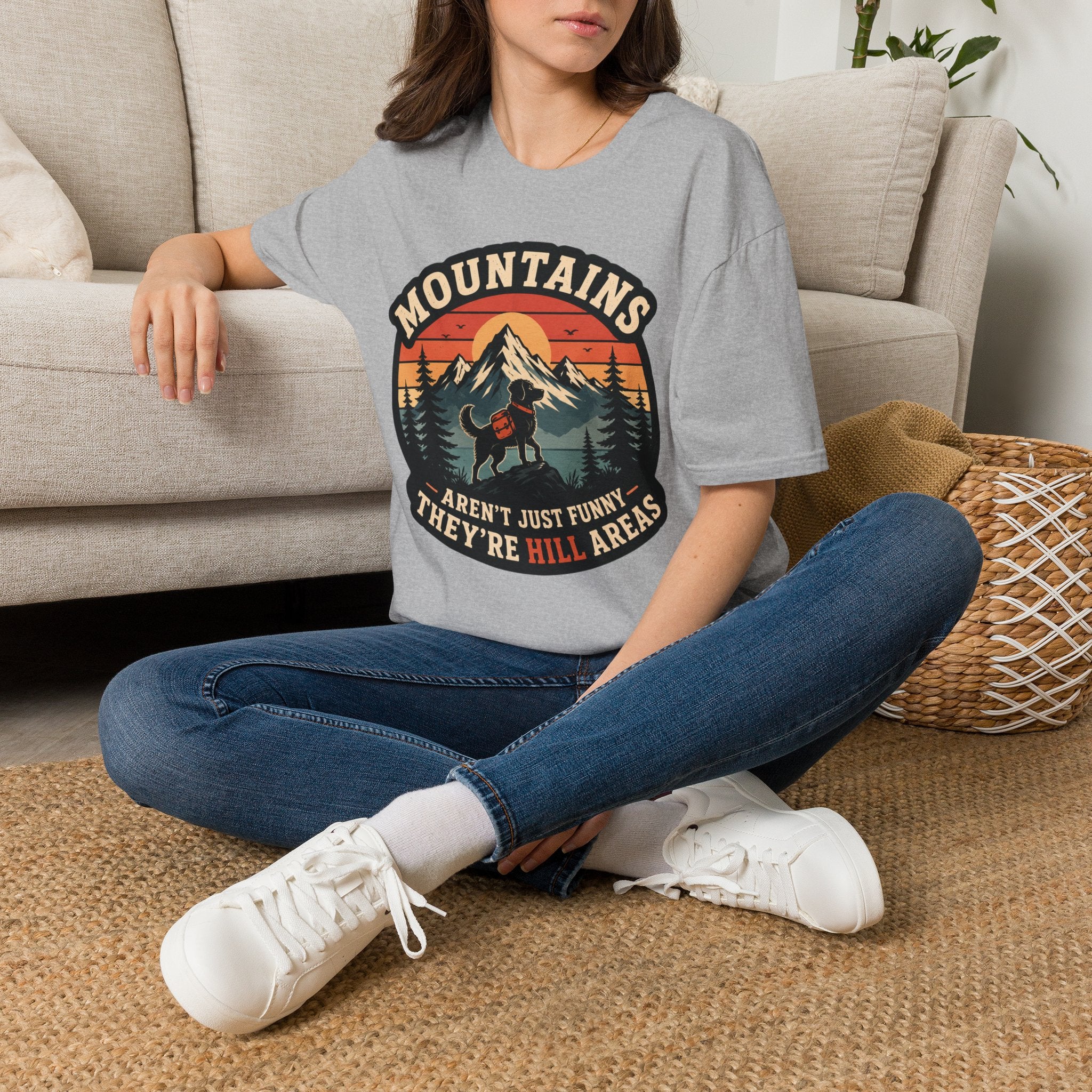 Mountains Aren't Just Funny They're Hill Areas T-Shirt — Retro Hiking Graphic Tee