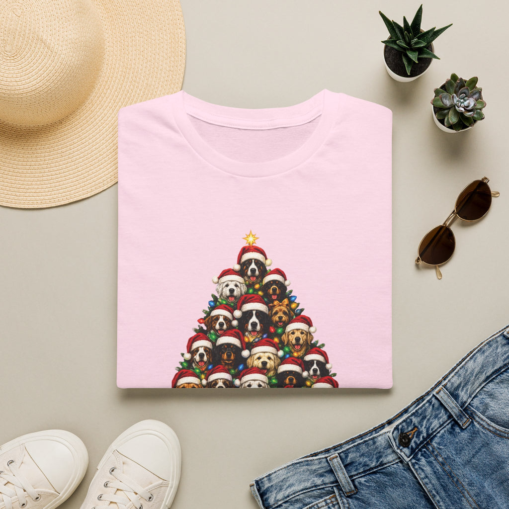 Christmas Dog Tree T-Shirt — Cute Holiday Puppies Pyramid Graphic Tee