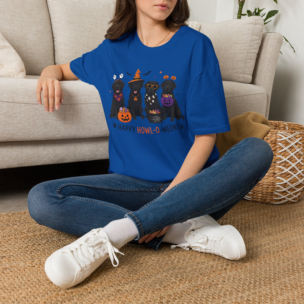 Halloween Black Labrador T-Shirt — Happy Howl-O-Ween Cute Dog Costume Tee