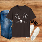 Cute Puppy Face T-Shirt — Minimal Dog Graphic Tee for Dog Lovers
