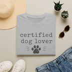 Certified Dog Lover T-Shirt — Paw Print Graphic Tee for Pet Owners