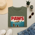 PAWS Dog Parody T-Shirt — Retro Beach Pup Graphic Tee for Dog Lovers