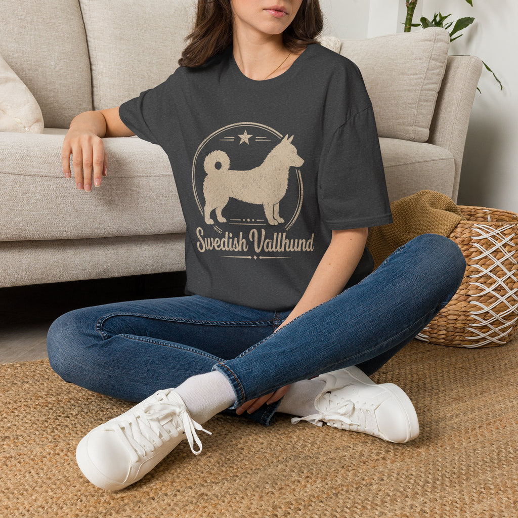 Swedish Vallhund Tee — Vintage Circle Logo Shirt for Dog Lovers