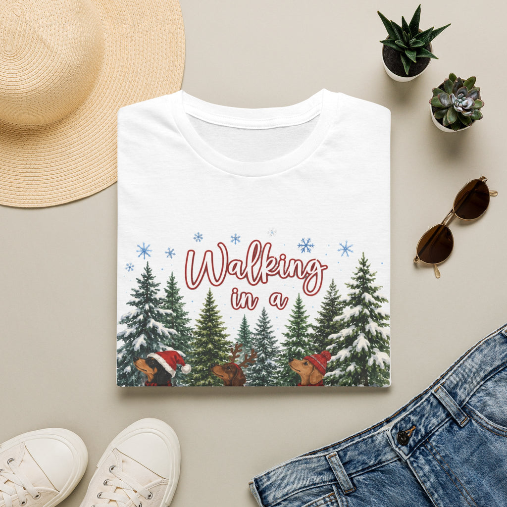 Walking in a Wiener Wonderland Forest Dogs Holiday Shirt
