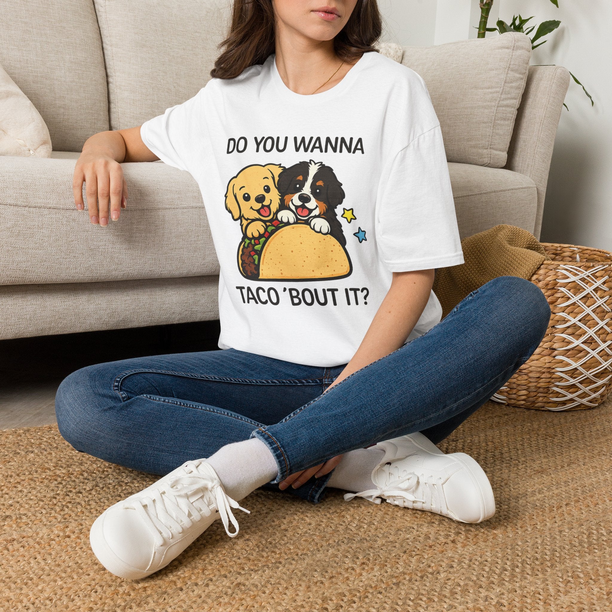 Do You Wanna Taco 'Bout It? Cute Puppy Taco Graphic Tee