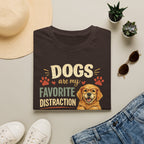 Dogs Are My Favorite Distraction T-Shirt – Cute Golden Retriever Paw Print Tee