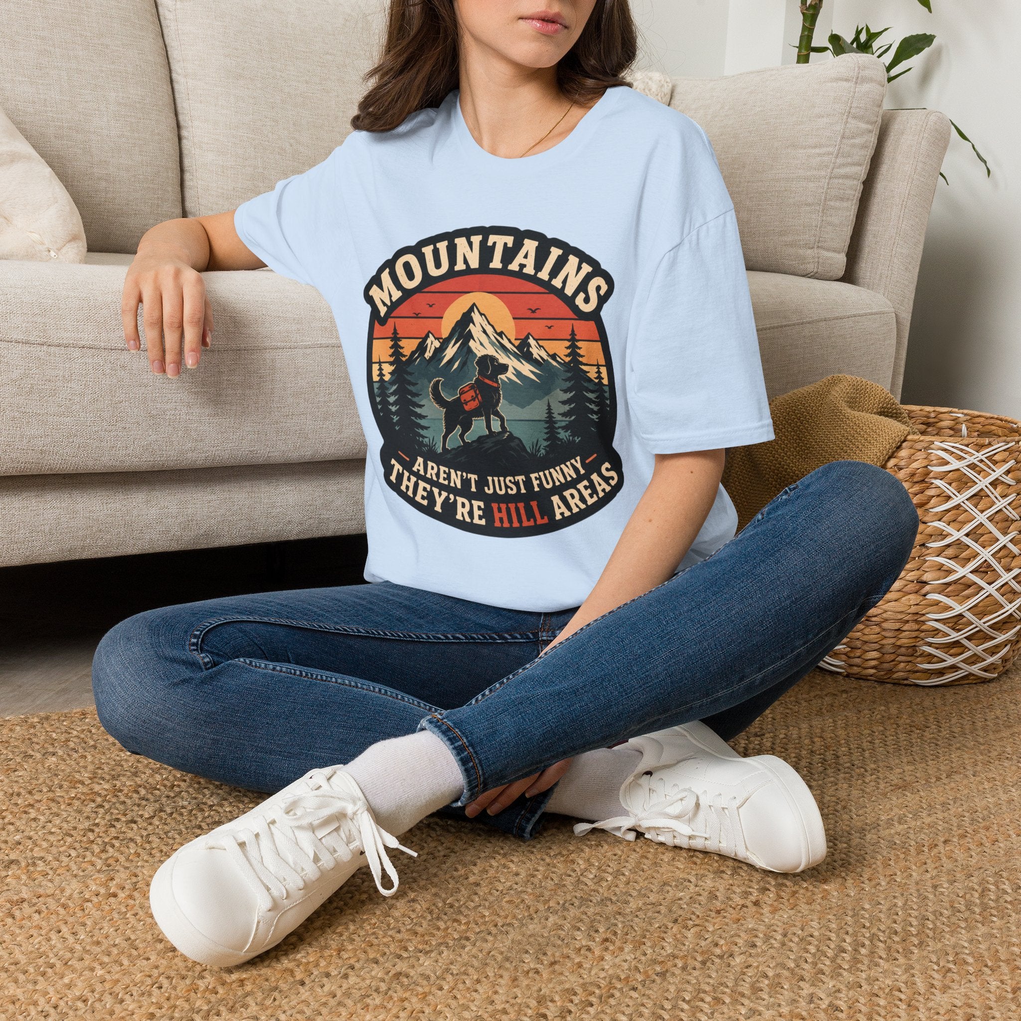 Mountains Aren't Just Funny They're Hill Areas T-Shirt — Retro Hiking Graphic Tee