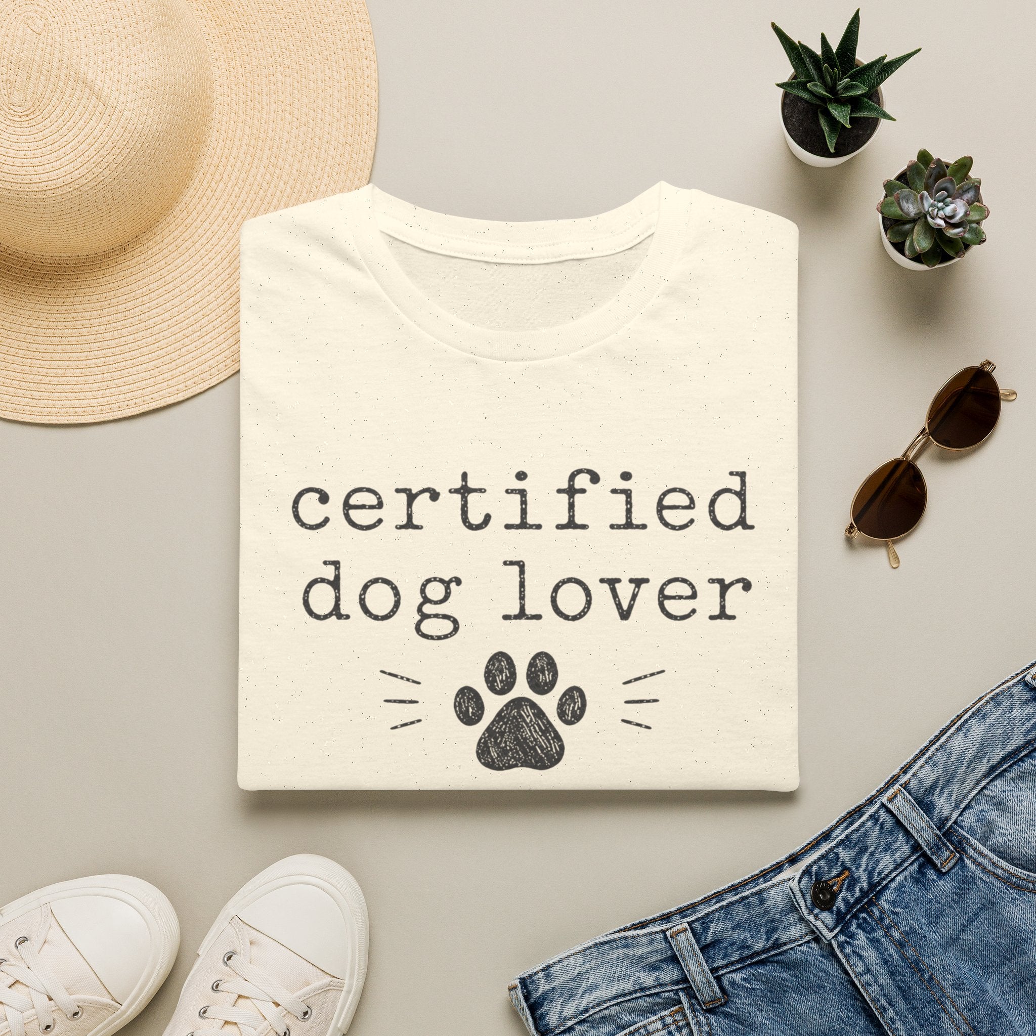 Certified Dog Lover T-Shirt — Paw Print Graphic Tee for Pet Owners