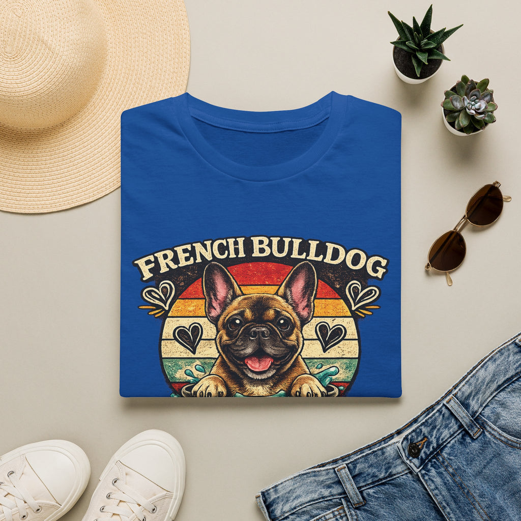 French Bulldog Dog Mom T-Shirt — Retro Sunset Frenchie Lover Tee