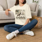 Duck Hunting American Flag T-Shirt — Local Southern Boy Retriever Design