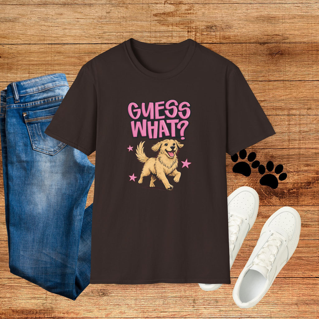 Guess What? Golden Retriever T-Shirt — Cute Dog Graphic Tee