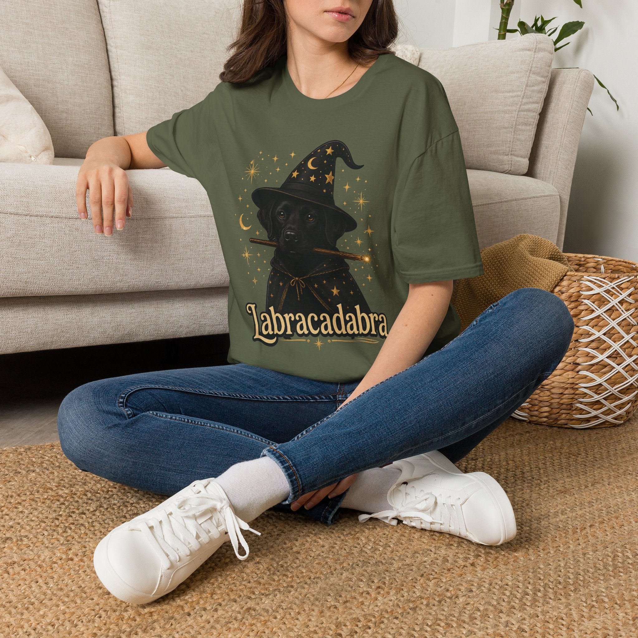 Labracadabra T-Shirt — Witch Hat Black Lab Halloween Tee