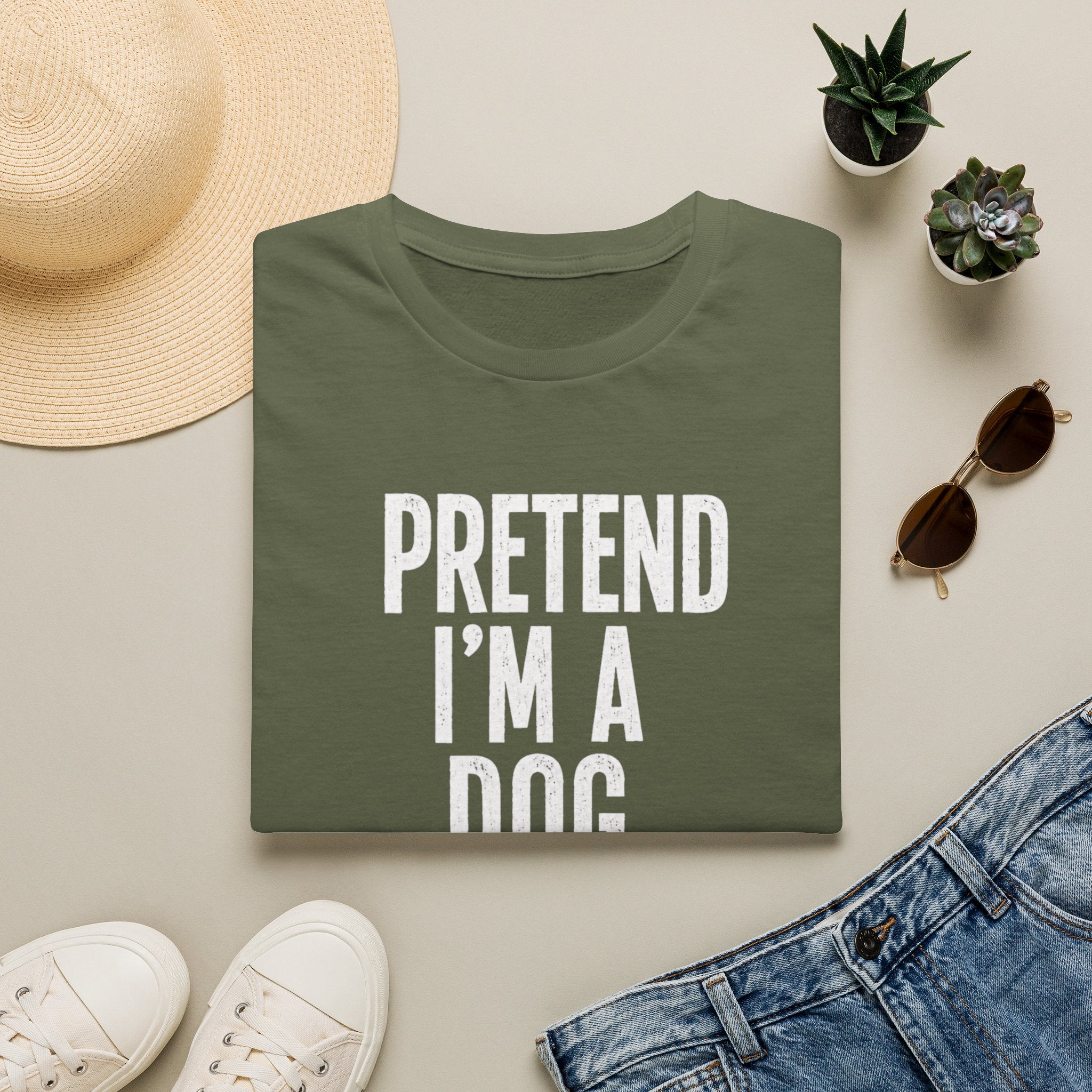 Pretend I'm a Dog Halloween costume Funny Statement Tee