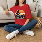 Bigfoot's Best Friend Retro Sunset Tee
