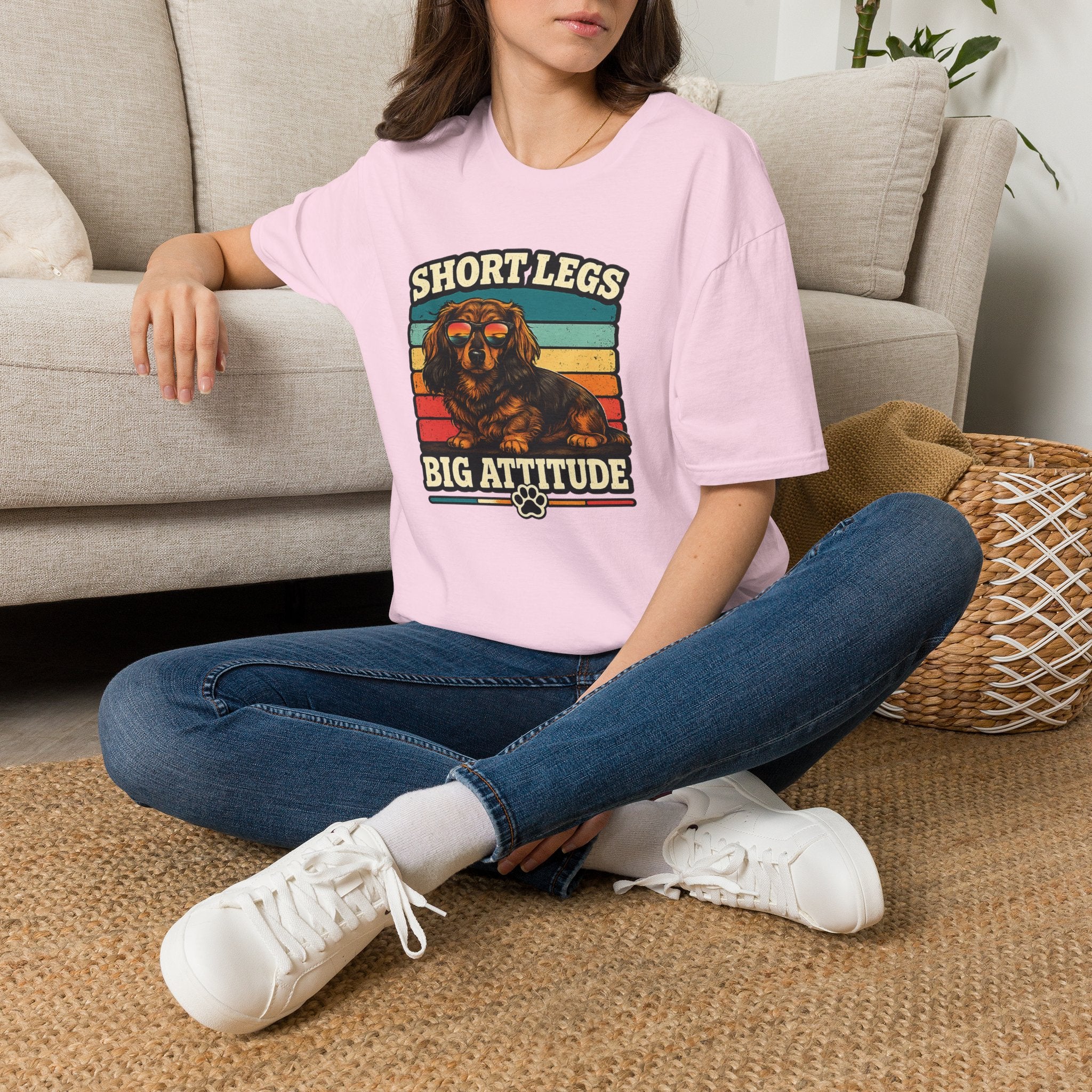 Short Legs Big Attitude T-Shirt — Retro Dachshund Dog Tee