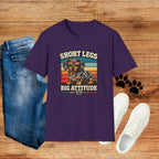 Dachshund Short Legs, Big Attitude Retro Stripe T-Shirt