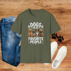 Dogs Are My Favorite People Cute Paw Print Dog Lover Tee