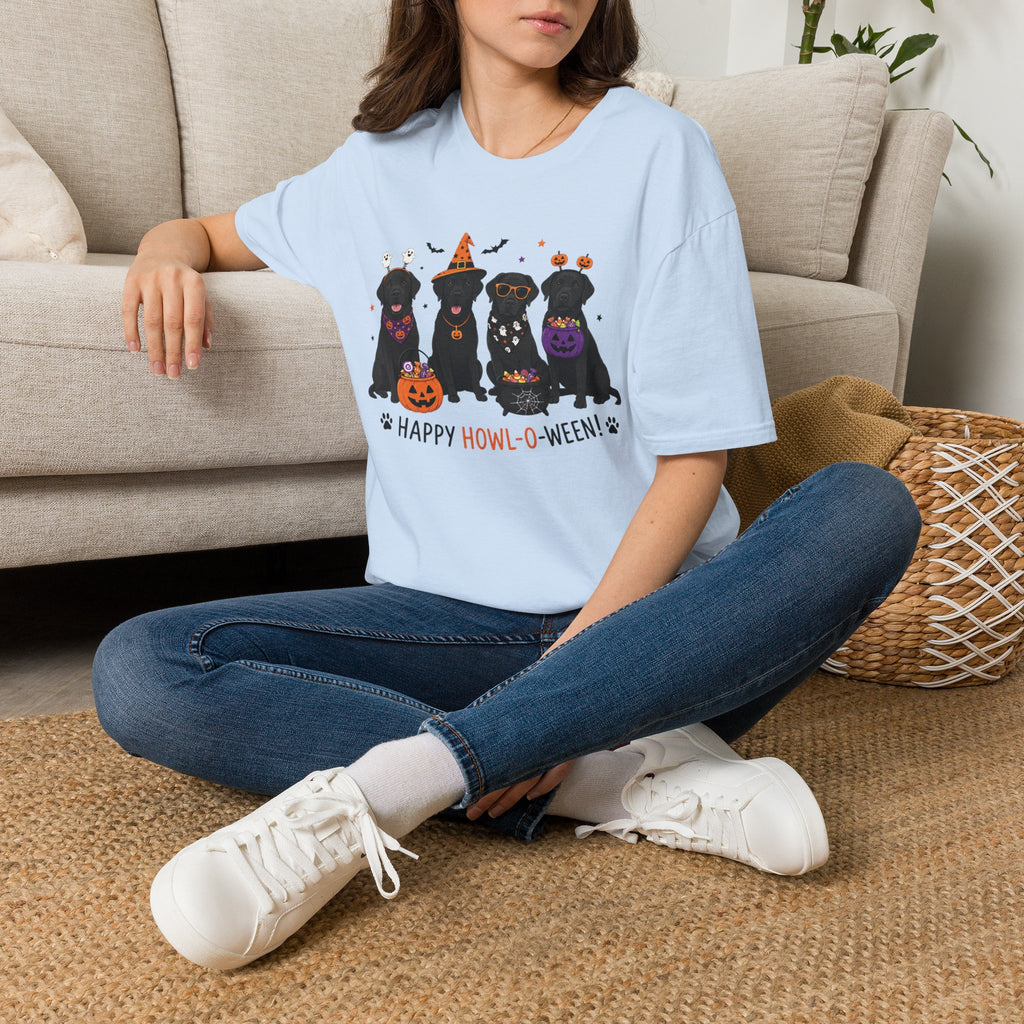 Halloween Black Labrador T-Shirt — Happy Howl-O-Ween Cute Dog Costume Tee