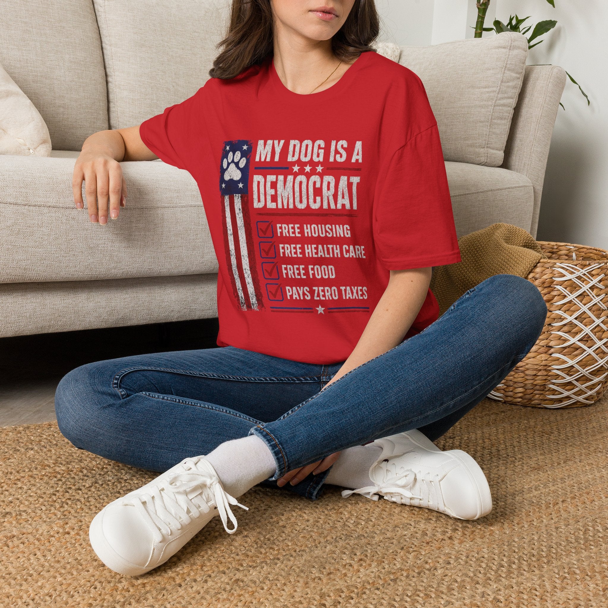 My Dog Is A Democrat T-Shirt — Patriotic Funny Political Dog Owner Tee