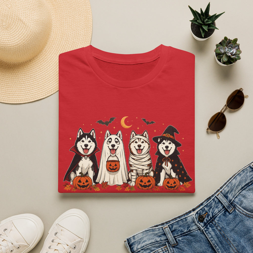 Halloween Huskies T-Shirt — "Howl-O-Ween Squad" Cute Dog Costume Tee