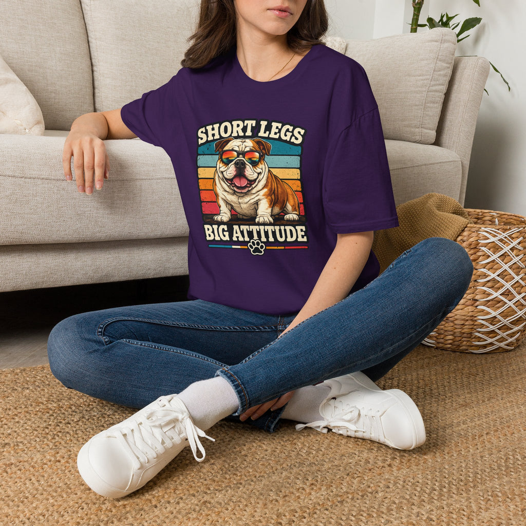 Bulldog Short Legs, Big Attitude Retro T-Shirt