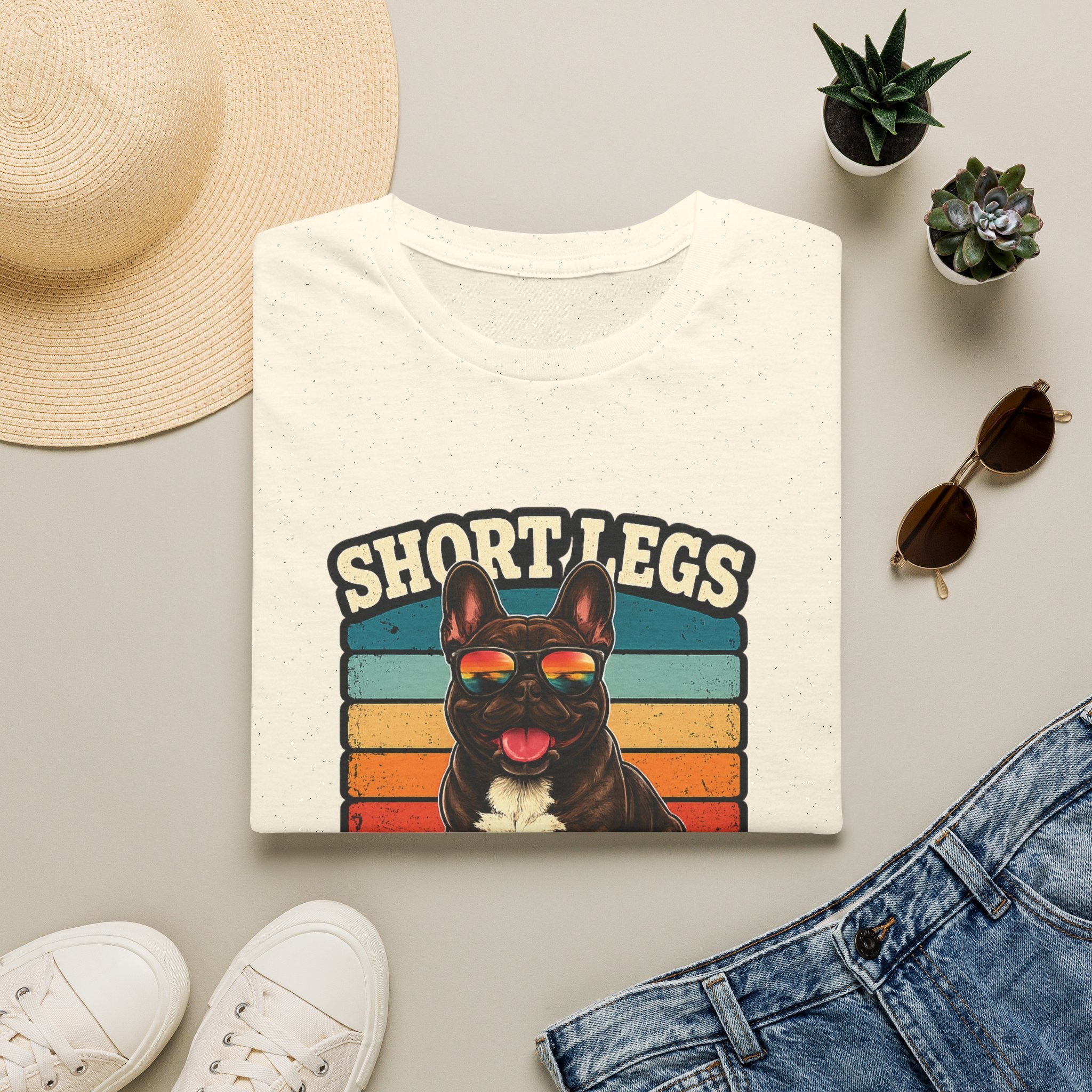 Short Legs Big Attitude T-Shirt — Retro French Bulldog Graphic Tee