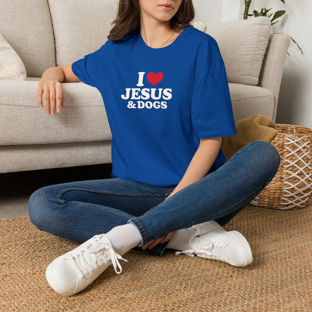 I  Love Jesus & Dogs T-Shirt – Christian Dog Lover Tee