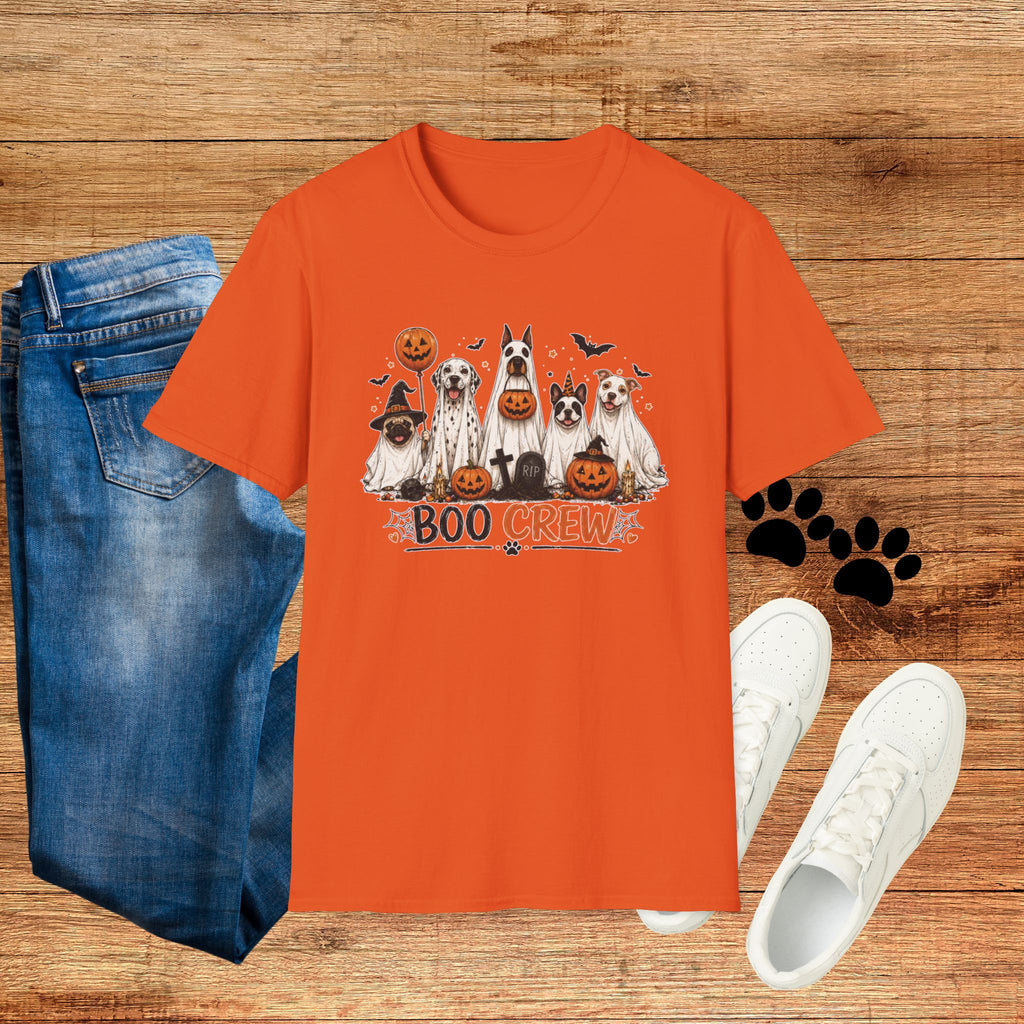 Halloween 'Boo Crew' Dog T-Shirt — Cute Puppy Ghosts & Pumpkins
