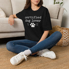 Certified Dog Lover T-Shirt — Paw Print Graphic Tee for Pet Owners