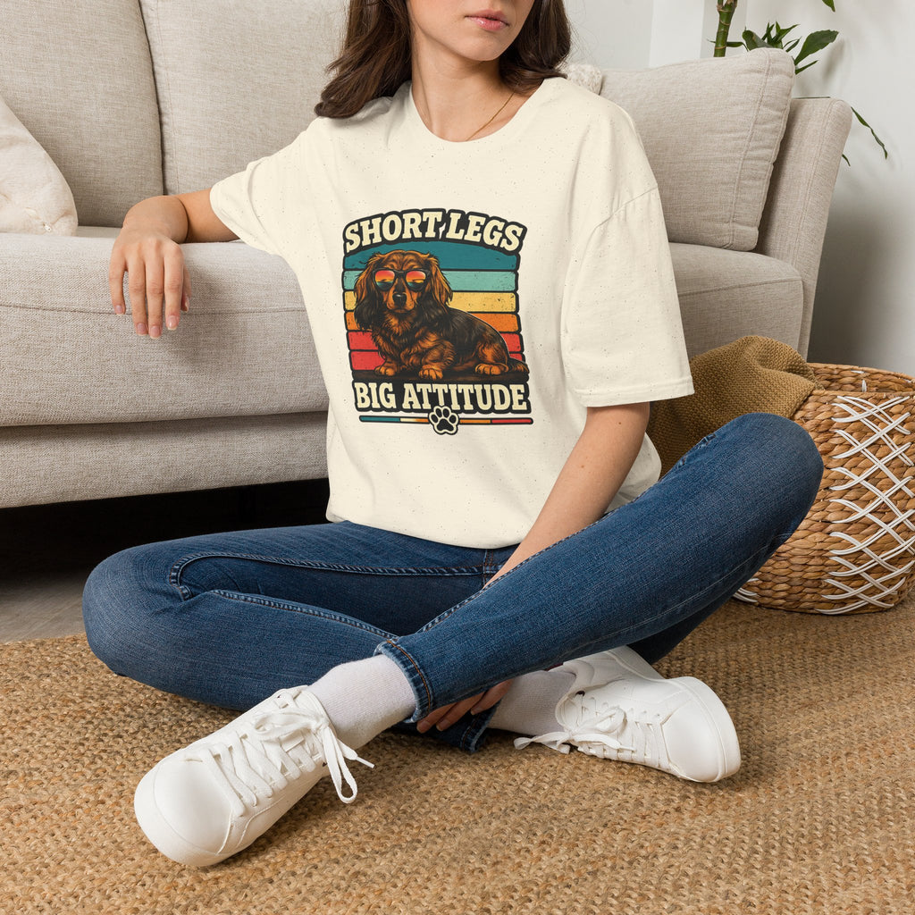 Short Legs Big Attitude T-Shirt — Retro Dachshund Dog Tee