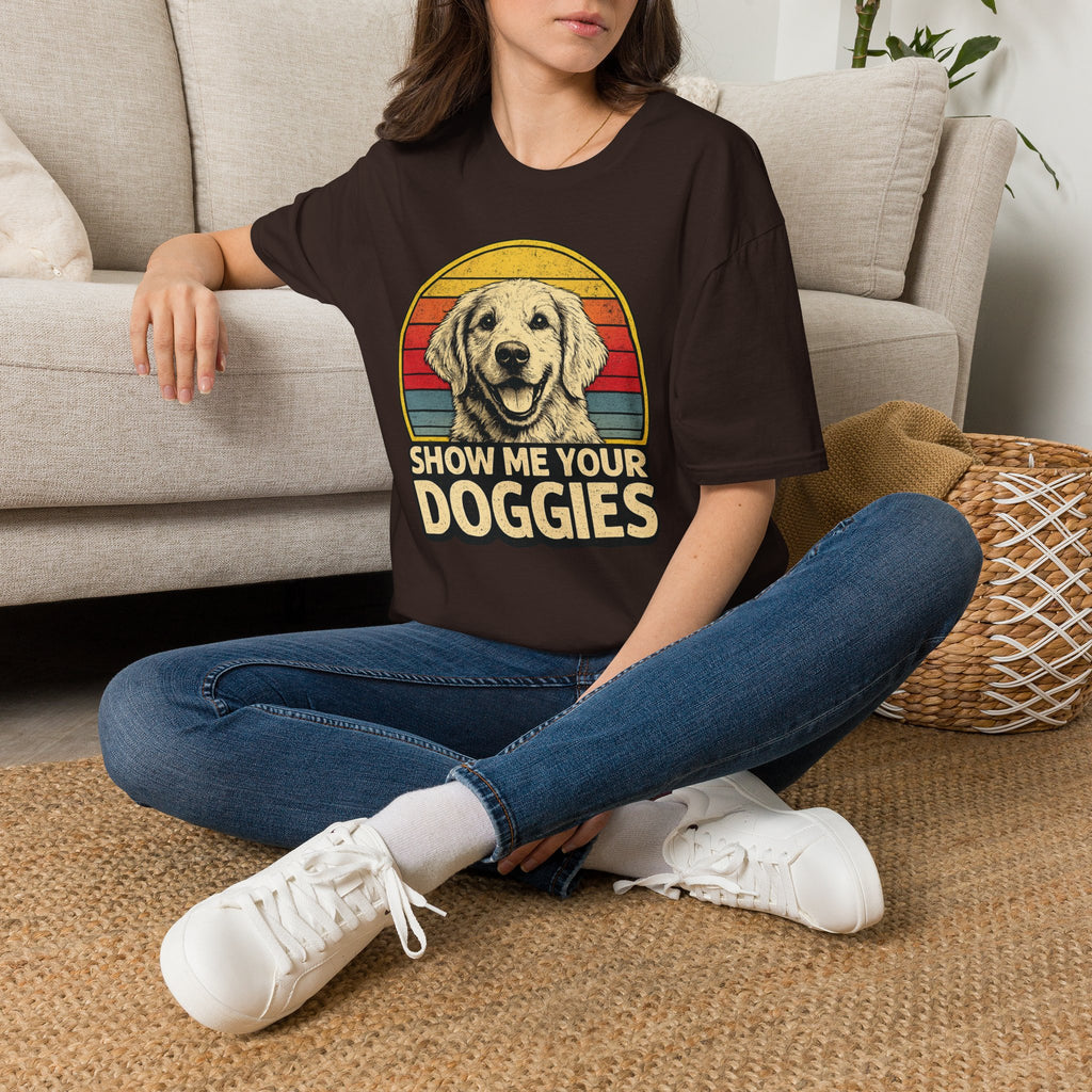 Retro "Show Me Your Doggies" Golden Retriever Tee