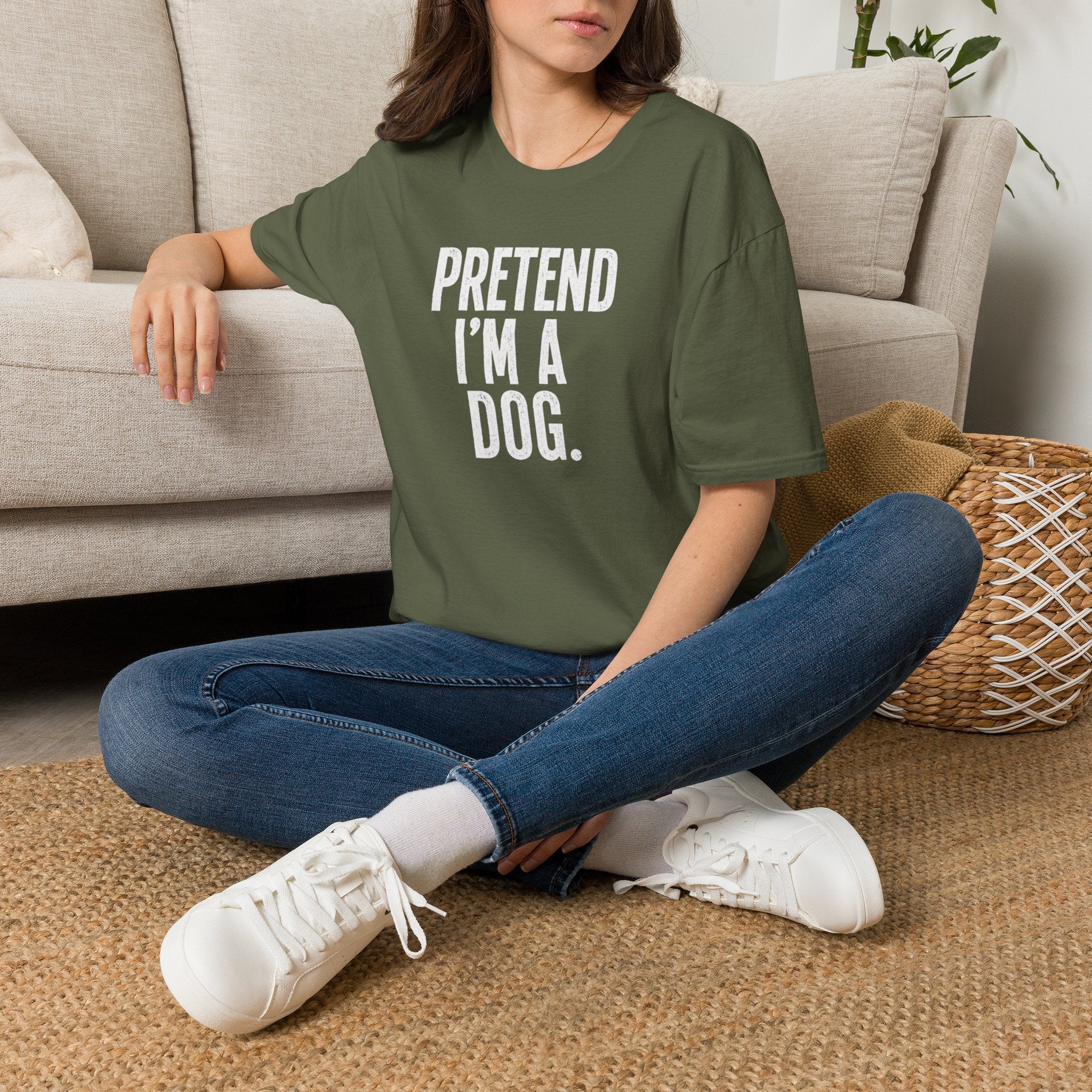 Pretend I'm a Dog Halloween costume Funny Statement Tee