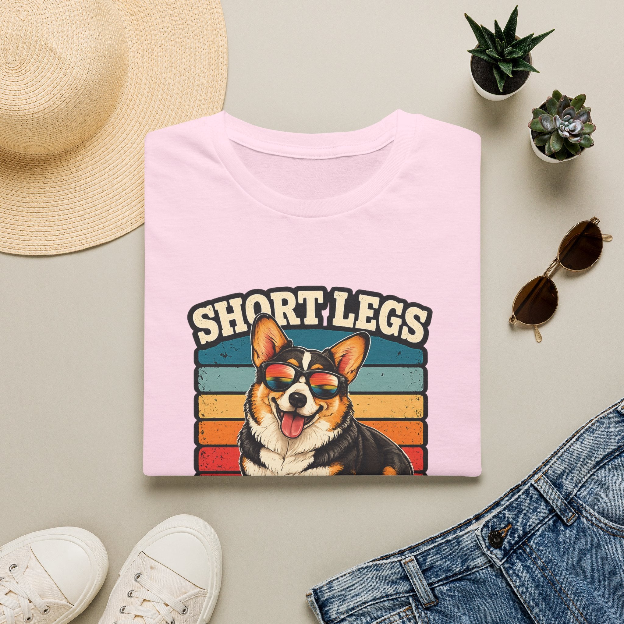 Corgi Short Legs, Big Attitude T-Shirt - Vintage Retro Dog Tee