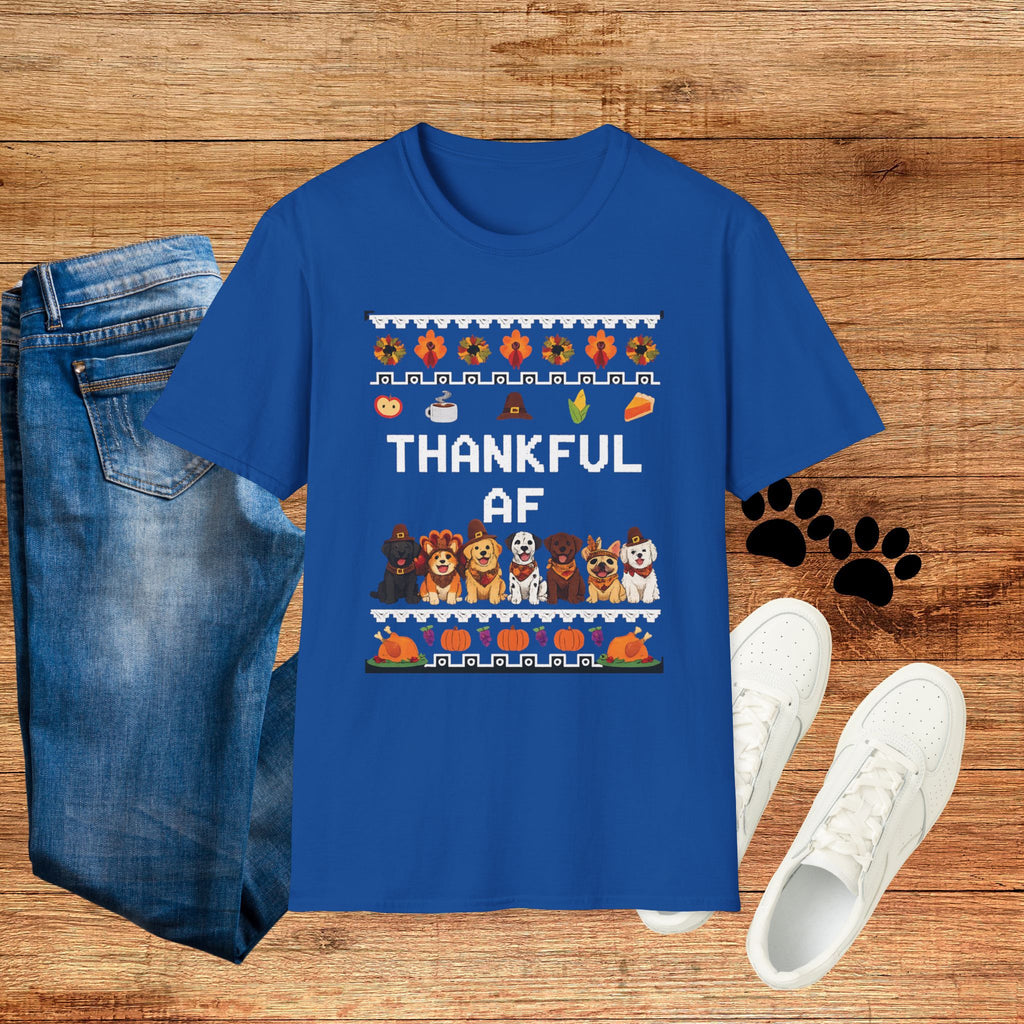 Thankful AF Thanksgiving T-Shirt — Cozy Fall Holiday Tee