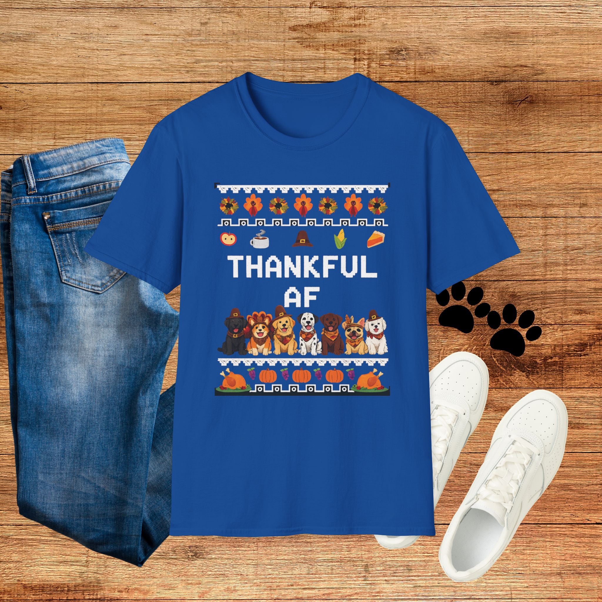 Thankful AF Thanksgiving T-Shirt — Cozy Fall Holiday Tee