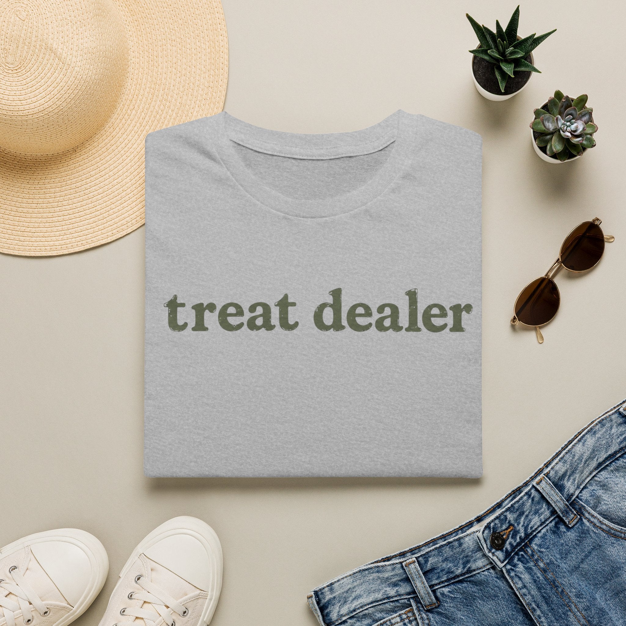 T-Shirt — "treat dealer" Minimalist Graphic Tee for Parents & Pet Lovers