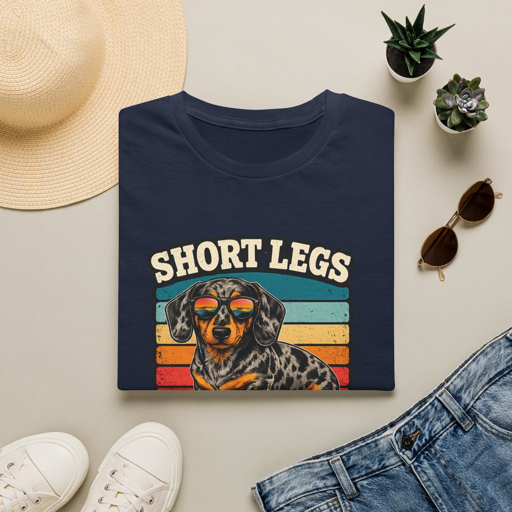 Dachshund Short Legs, Big Attitude Retro Stripe T-Shirt