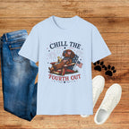 Patriotic "Chill the Fourth Out" T-Shirt — Relaxed 4th of July Dog Graphic Tee