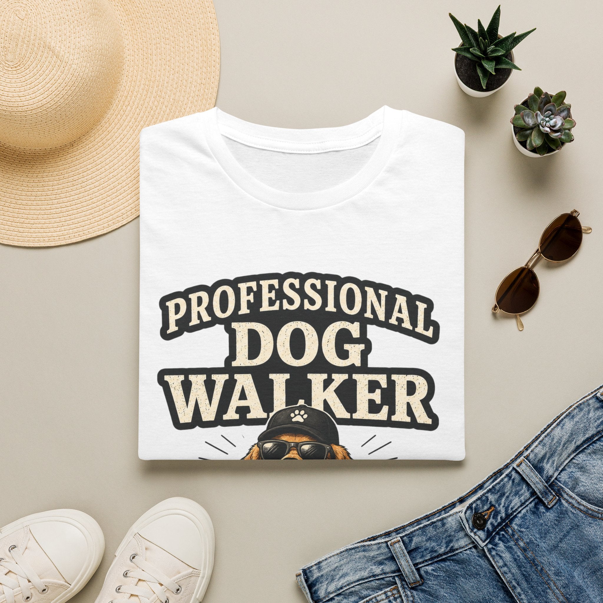 Professional Dog Walker T-Shirt — Certified by Dogs Graphic Tee