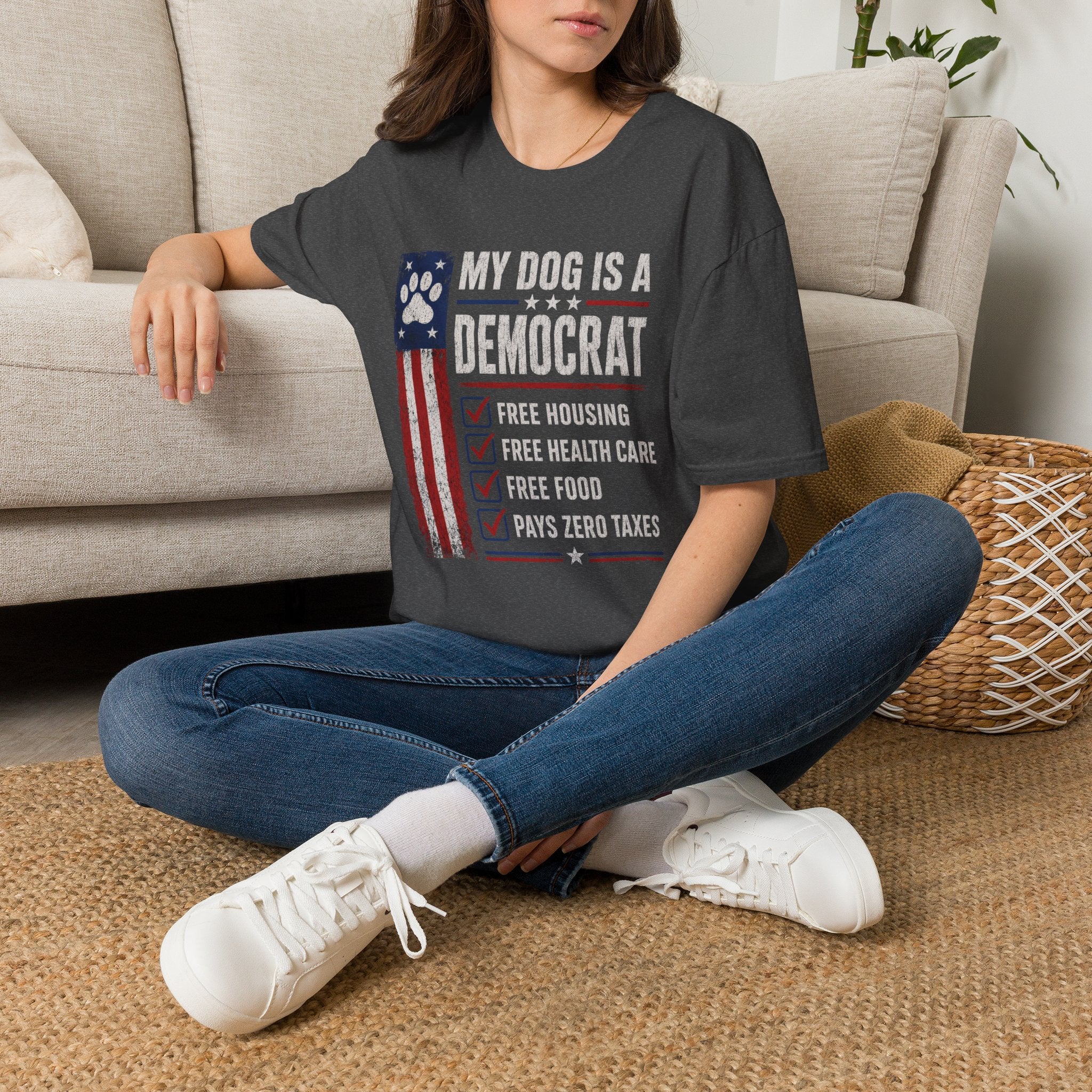My Dog Is A Democrat T-Shirt — Patriotic Funny Political Dog Owner Tee