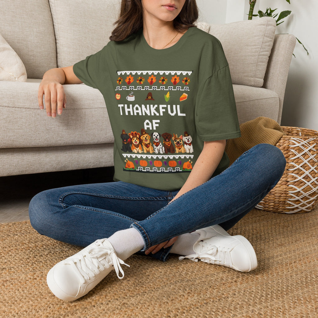 Thankful AF Thanksgiving T-Shirt — Cozy Fall Holiday Tee